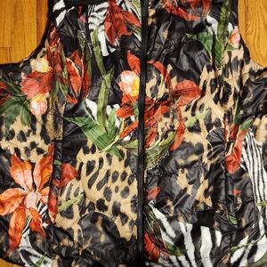 Chico's Multicolor Patterned Puffer Vest